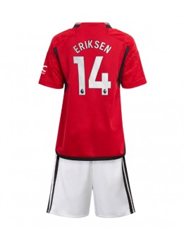 Otroški Nogometna dresi replika Manchester United Christian Eriksen #14 Domači 2023-24 Kratek rokav (+ hlače)